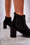Suede Boots With Studs On A Post Black Cambia