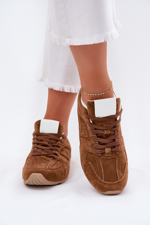 Eko Zamszowe Klasyczne Buty Sportowe Damskie Camel Dorella