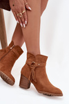Women's Block Heel Boots with Fringes Camel Rosabella