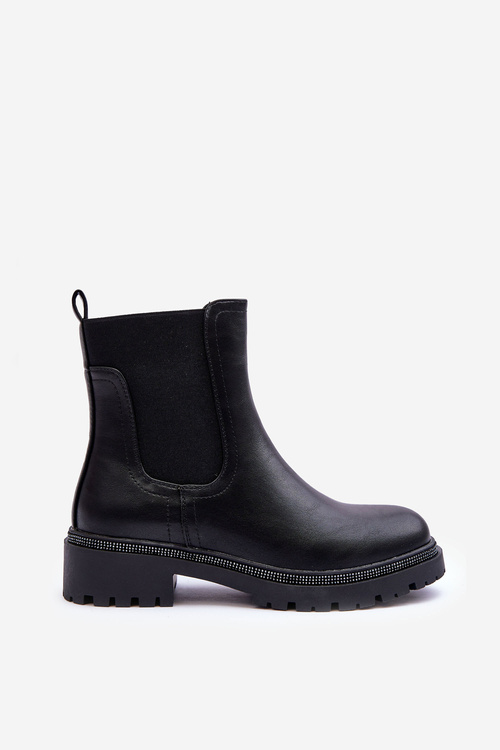 Leather Ankle Boots Women's Black Crowder