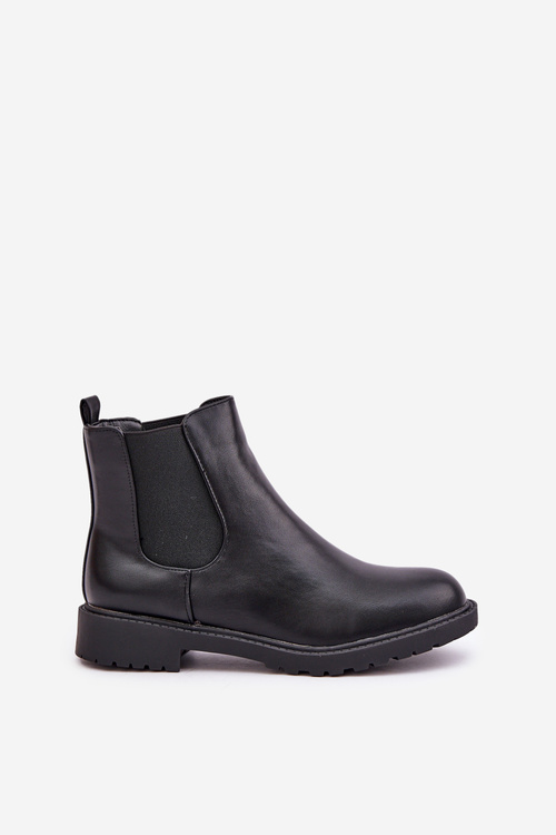 Women's Ankle Boots With Flat Heel Black Selanna