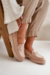 Women's Eco Suede Loafers With Shiny Detail Beige Avellina