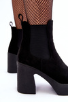 Leather Boots On A Massive Heel Black Sunilda