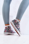 High Sneakers With Green Nollie Flowers