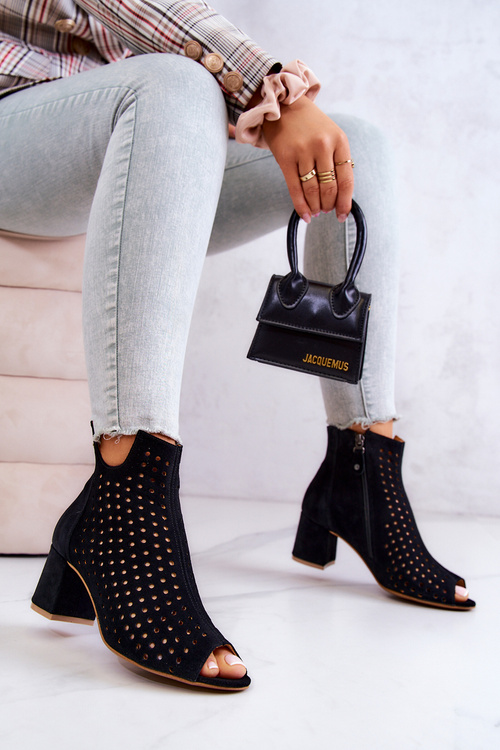 Leather Openwork Boots Maciejka 05420-43 Black