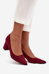 Women's Pumps with Pointed Toes on Block Heel Bordeaux Pavira
