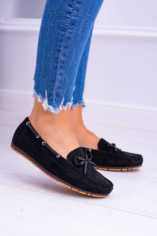 Black Suede Comfort Moccasins Gucio