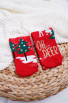 Women's Christmas Socks Anti-Slip Red OH DEER