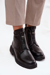 Insulated Women's Boots with Zipper and Decorative Detail Black Roselle