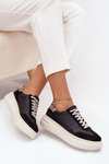 Damskie Sneakersy Platforma Panterka Czarne Zazoo N1263