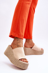 Women's Wedge And Platform Slippers Beige Ysabel