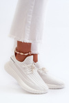 Women's White Fabric Slip-On Sports Shoes Nelmarie