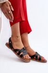 Flat Women's Sandals Made of Eco Leather Vinceza 17347 Black