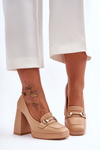 Stylish Leather Pumps Nude Rouse