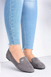 Neala Women's Grey Suede Ballerinas