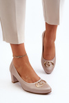 Black low heel pumps with embellishment Aeliris