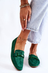 Suede loafers with decoration Green Santi