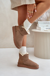 Leather Suede Snow Boots With Fur Vinceza 97951 Beige