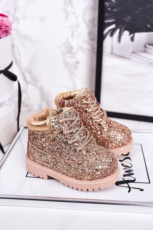 Children's Insulated Glitter Boots Rose Gold Mermaid