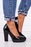 Women's Pumps On A Block Heel Maciejka 02629-05 Patent Black