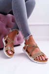 Women's Lu Boo Sandals With Zircons 406-5 Gold Stella