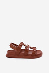 Girls sandals with gold detail brown Lunessa