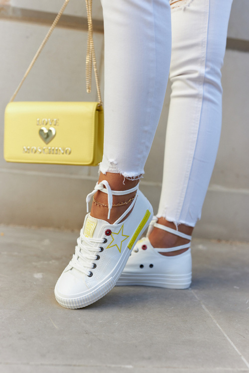 Trampki Damskie Niskie Białe BIG STAR JJ274384