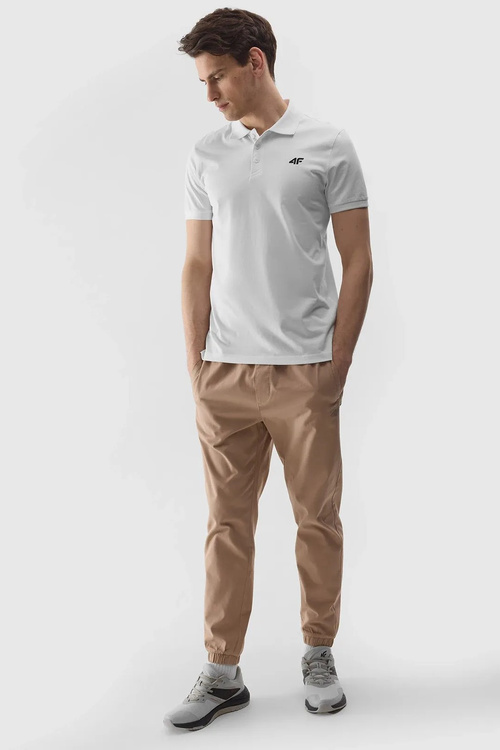 Men's Regular Polo Shirt With Logo 4F White 4FWMM00TPTSM316-10S