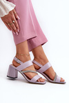 Women's Elegant Sandals with Stiletto Heel Purple D&A MR38-549