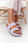 Suede Sandals On A Platform Purple Olimpia