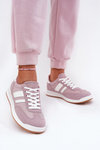 Eko Zamszowe Sneakersy Damskie Fioletowe Marinils 