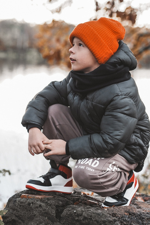 High Children's Sports Shoes White and Red Teredite