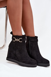Women's Platform Ankle Boots with Decorative Detail Black Marivana