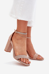 Shiny Women's Heeled Sandals Rose Gold Kavina