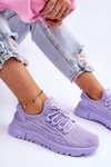 Buty Sportowe Sneakersy Damskie Wsuwane Fioletowe Rosett