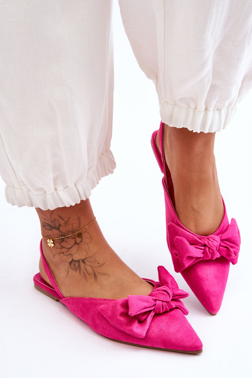 Women's Slip-On Ballerinas With Bow Fuchsia Nadine