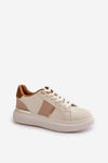 Fashionable Women's Platform Sneakers Made Of Eco Leather Brown Nevisase