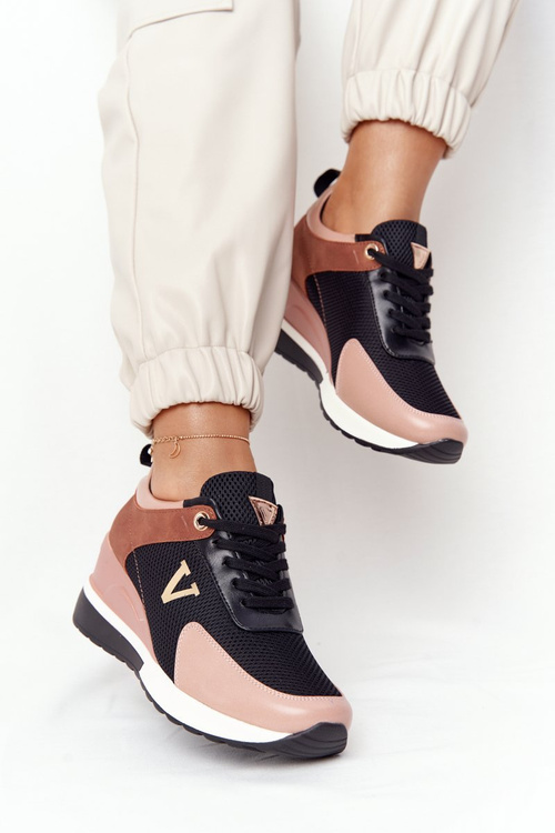 Wedge Sneakers Vinceza 10590 Black-Pink
