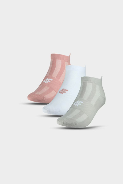 Women's Training Socks 3 Pairs Multicolor 4FWMM00UFSOF136-90S