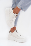 Leather Women's Sneakers on Platform Panterka Vinceza 89144 White