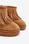Children's Snow Boots with Decorative Fringes Camel Nimia