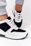 Leather Wedge Sneakers S.Barski Black-White