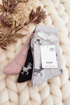 Women's Holiday Socks 3-Pack Gray-Black