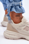 Fashionable Women's Mesh Sneakers Beige Venice