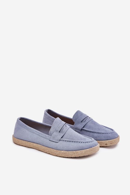 Men's Moccasins With Weave Blue Fiamar