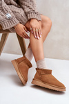 Low Suede Snow Boots Natural Leather Vinceza 97950 Camel