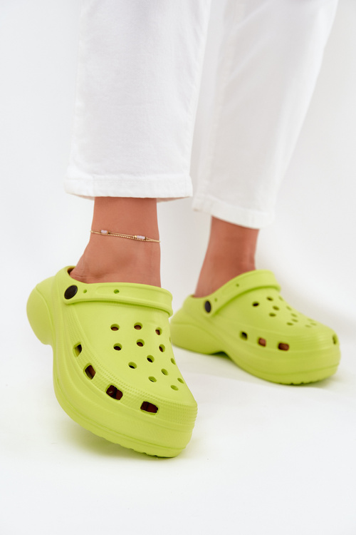 Ladies Foam Slippers Lime Elisra