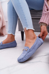 Women's Blue Suede Sonnero Moccasins