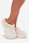 Foam Ladies Slippers Lined with Fur White Palvine