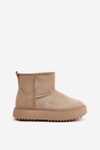 Women's Snow Boots On Platform Made Of Eco Suede Beige Atteria